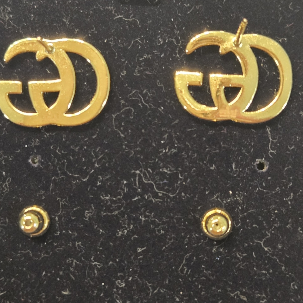 Gucci Gold & Rhinestone Earrings - Picture 7 of 12